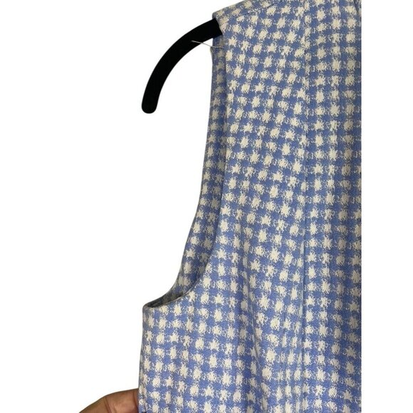 Calvin Klein Plaid Dress 6 Blue Sheath Office Preppy Neutral Academia Feminine - Picture 3 of 11